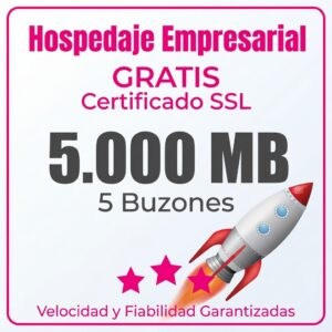 Hospedaje Empresarial 5000 MB + 5 Emails