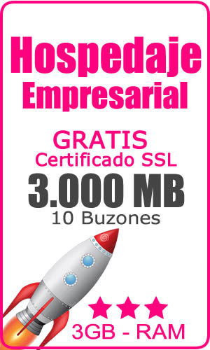 Hospedaje Empresarial 3000 MB + 10 Emails