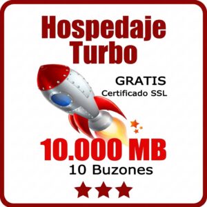 Hospedaje Turbo 10.000 MB + 10 Emails